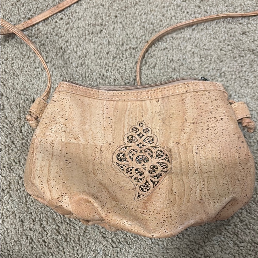 Beige Cork Crossbody Bag - NEW